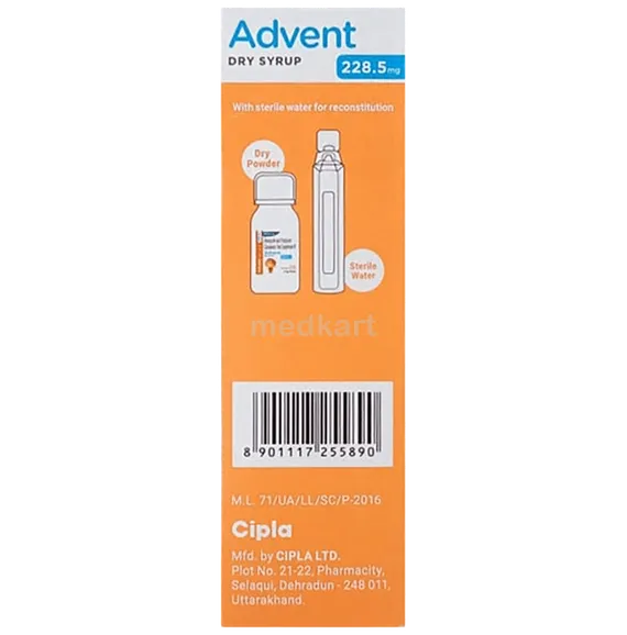 advent 228.5mg syrup 30 ml